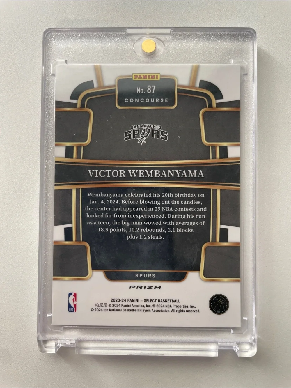 Panini Concourse Victor Wembanyama Card RC - Blue Mosaic - Picture 2 of 2